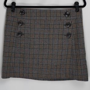 Gap Wool Blend Plaid Skirt